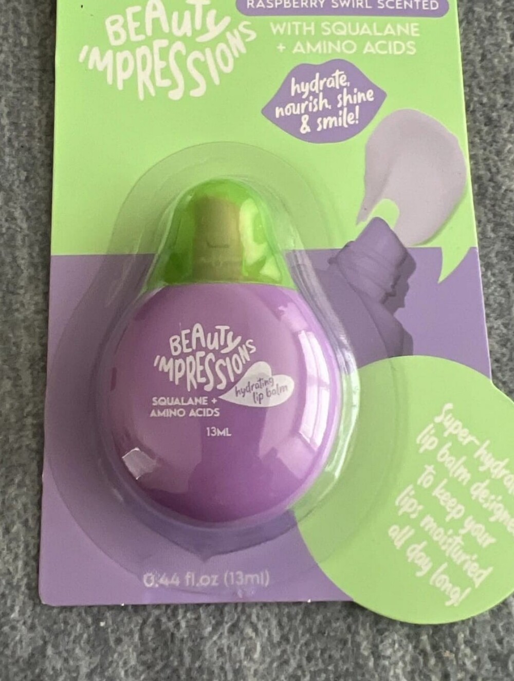 Impressions Raspberry Swirl Hydrating Lip Balm - Purple & Green